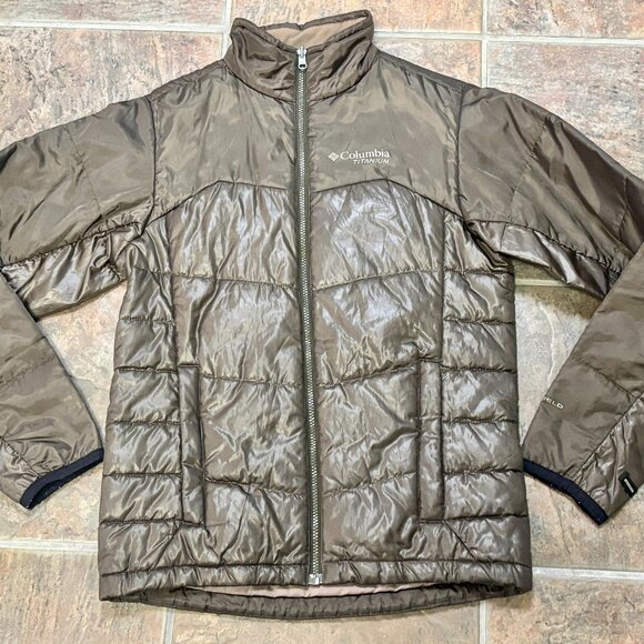 ~~Columbia Jacket Mens S Green/Black Titanium Interchange Full Zip Puffer Jacket - Picture 1 of 5